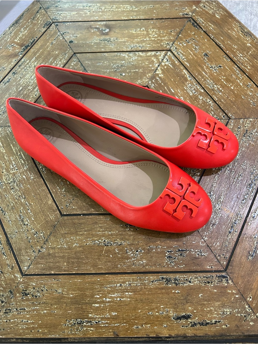 Tory Burch Lowell 2 Leather Ballet Flat Mestico Samba Size 9